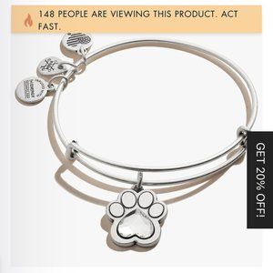 Alex and Ani Crystal Paw Prints of Love Charm Bangle